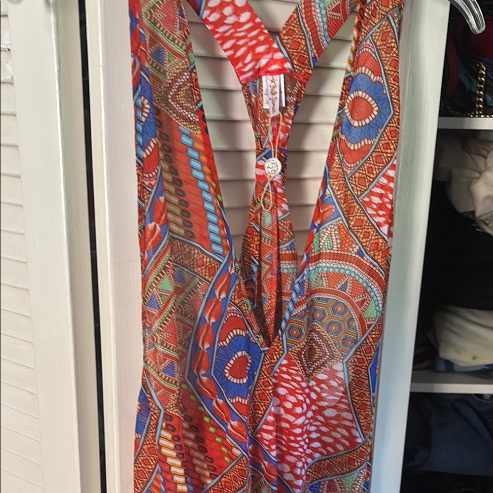 Luli Fama Multicolor Geometric Swim Coverup